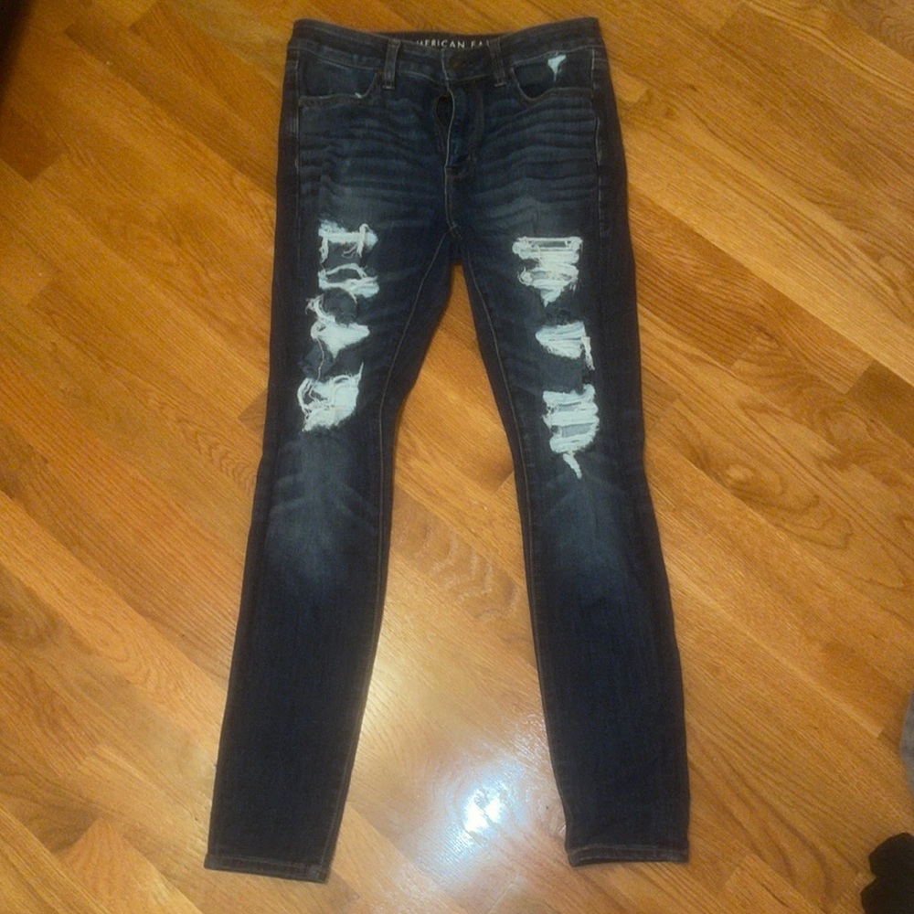 American Eagle Dark Blue Size 8 Skinny Jeans